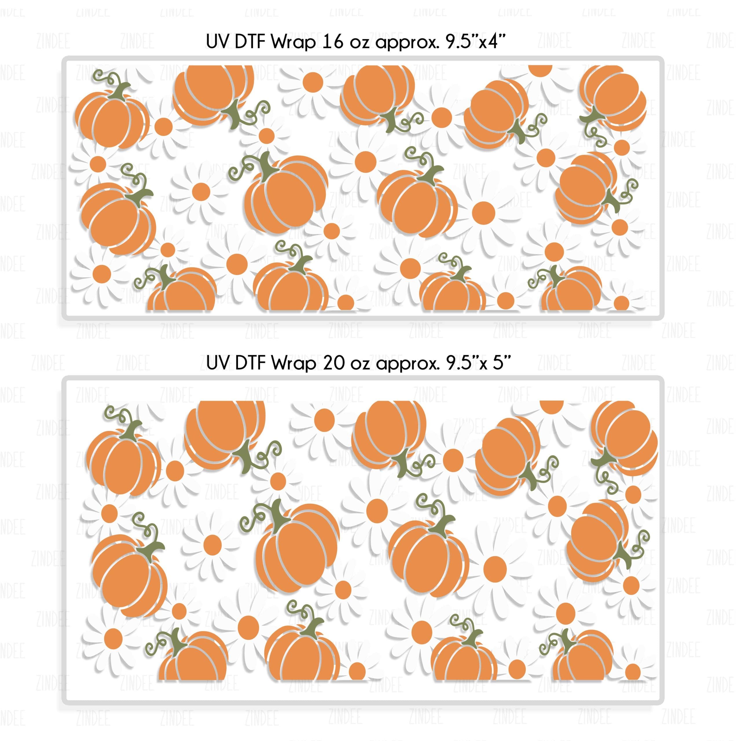 Alternative view of Daisy Pumpkins UV DTF Glass Can Wrap