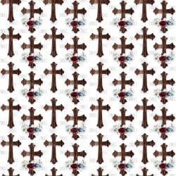 Dark Rustic Floral Cross seamless (digital paper)