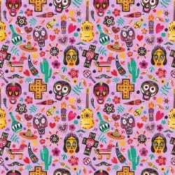 Day of the Dead Purple seamless (digital paper)