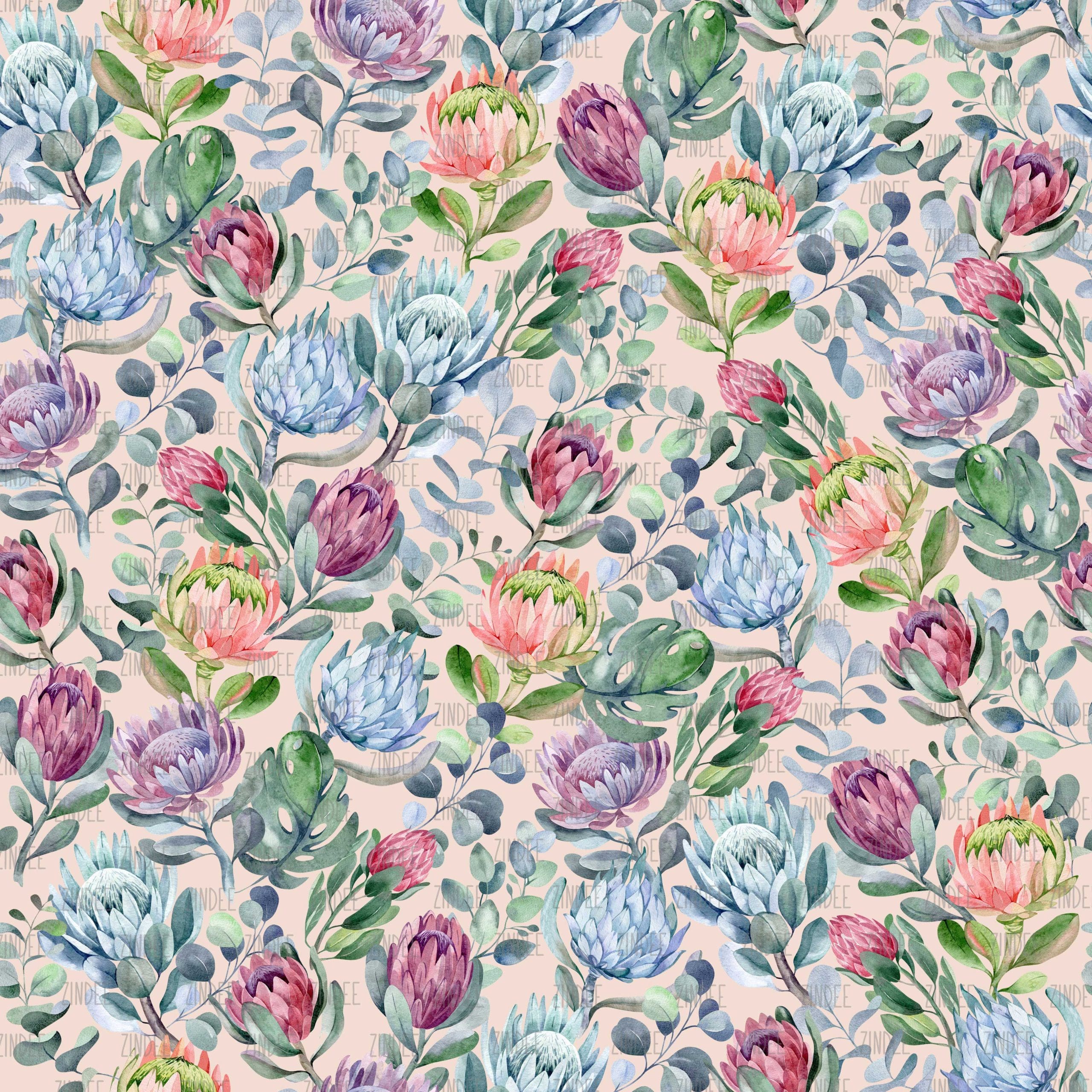 Desert Floral Orange seamless (vinyl)