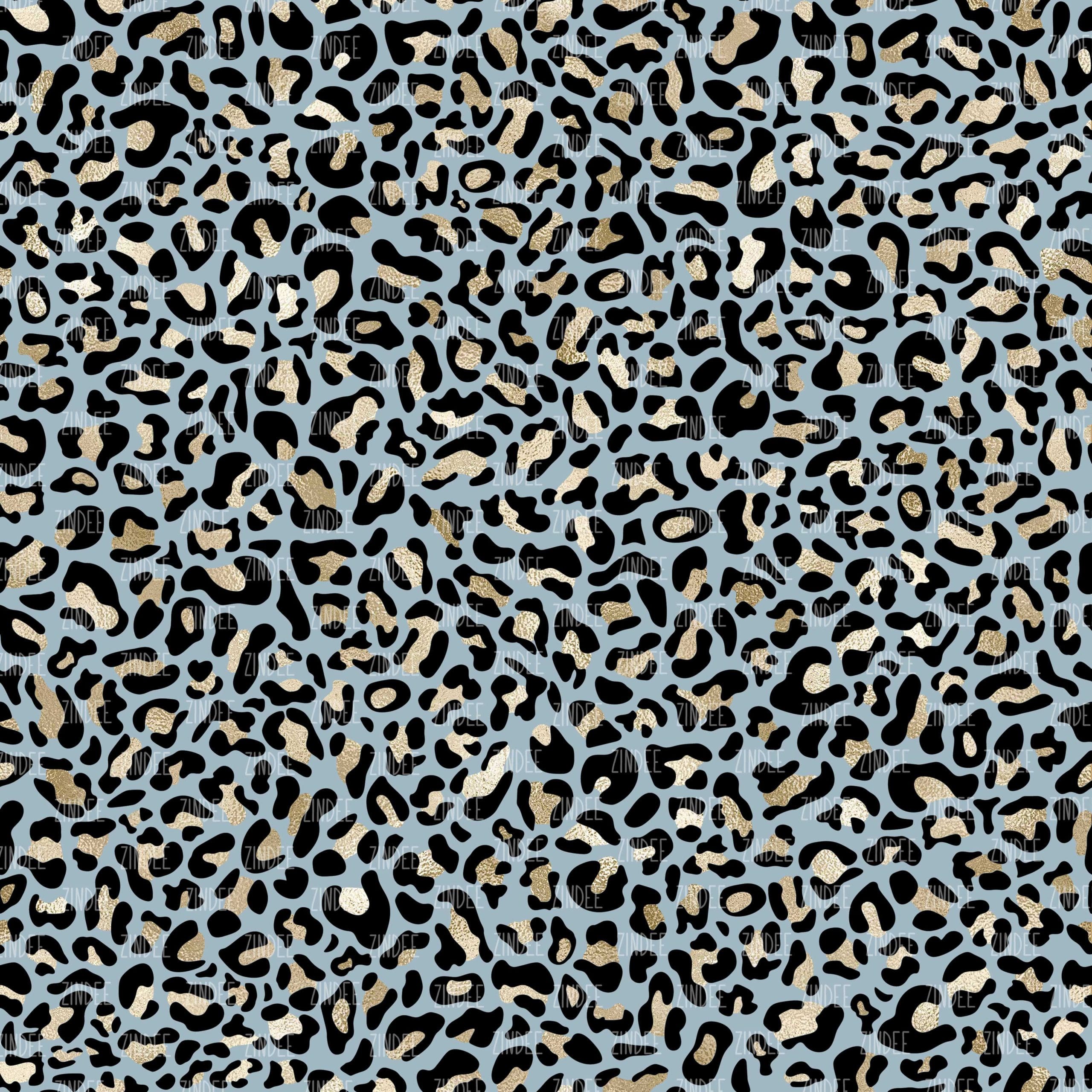 Cheetah Glam Dusty Blue seamless (vinyl)