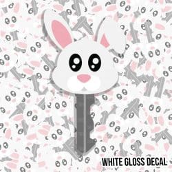Easter Bunny Key kiss cut decal (3 inch) WHITE GLOSS