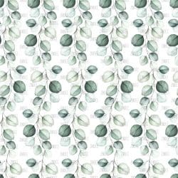 Eucalyptus and Vines White seamless (digital paper)