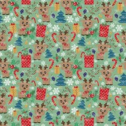 Festive Reindeer Baby Green seamless (vinyl)