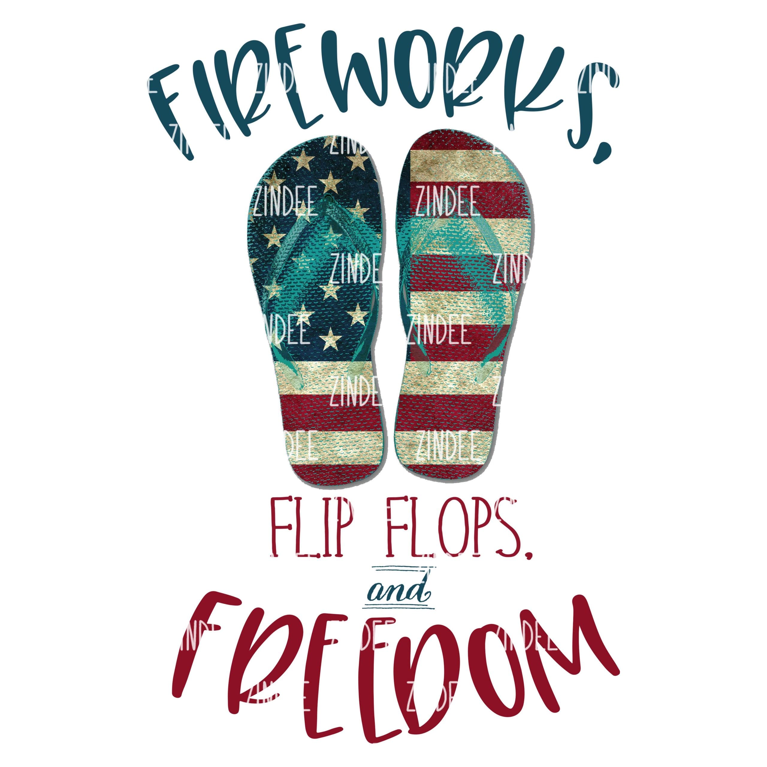 Fireworks and Flip Flops (Sublimation Transfer)