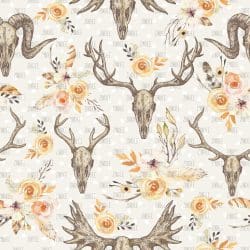 Floral Boho Skull Light (digital paper)