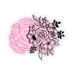 Floral Brain – Acrylic Badge Reel Blank (2") No Hole | Optional Sticker or UV DTF