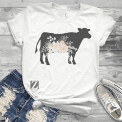 Alternative view of Cow Floral (Sublimation Transfer)