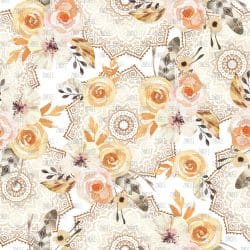 Mandalas Floral Gold seamless (digital paper)