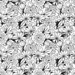 Floral Outline Black (vinyl)