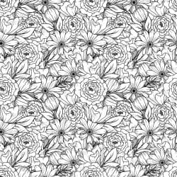 Floral Outline Light Grey (digital paper)