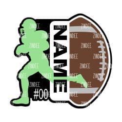 Football Tag – Acrylic Keychain Blank (3") | Optional Sticker or UV DTF