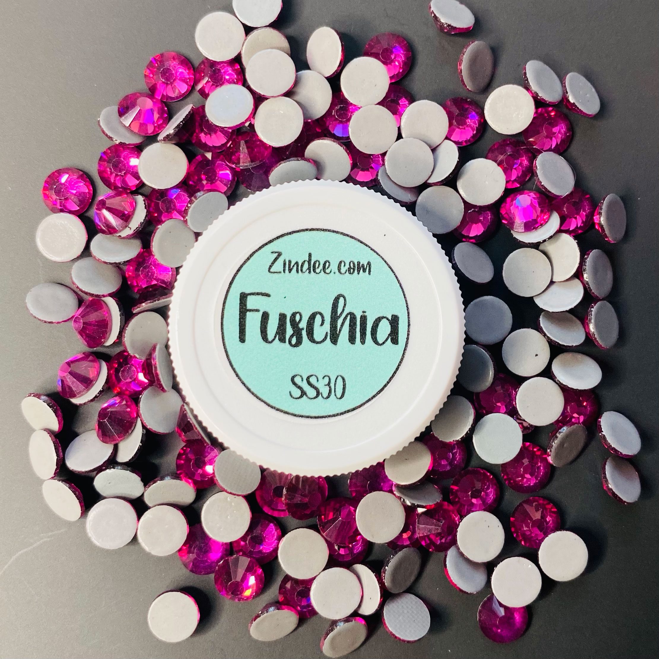 Fuschia Hotfix Rhinestone ss30 (machine cut) 100+ stones