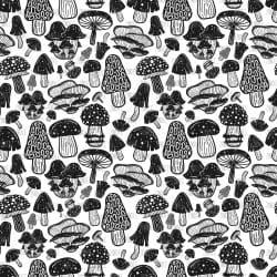 Funky Mushrooms Black seamless (digital paper)