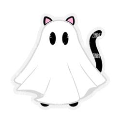Ghost Cat – Acrylic Keychain Blank (3") | Optional Sticker or UV DTF