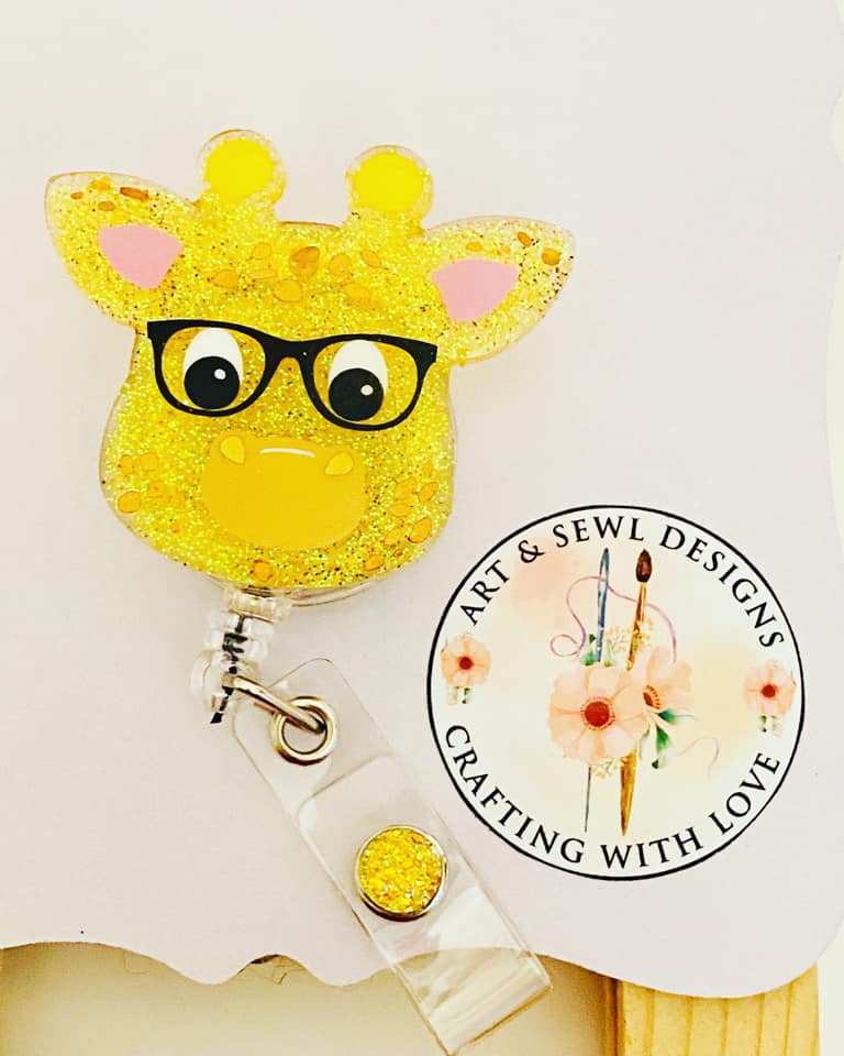 Giraffe with Glasses Acrylic Blank- Sticker- UV DTF (2 inch) NO HOLE - Image 3