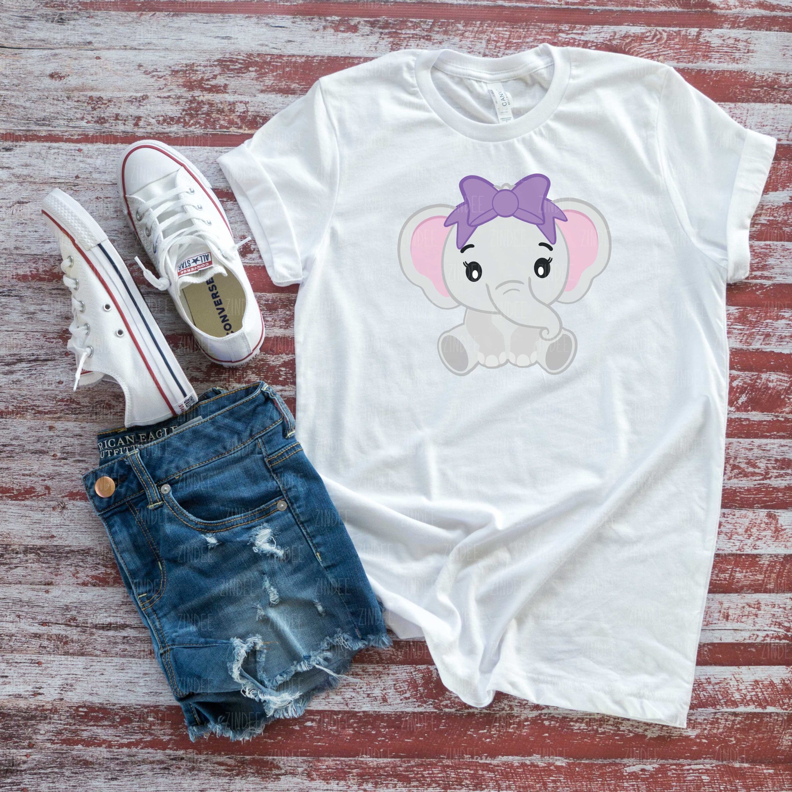 Girl Elephant Baby (HTV ready to press)