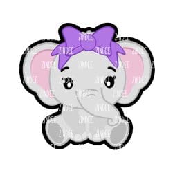 Girl Elephant Baby – Acrylic Badge Reel Blank (2") No Hole | Optional Sticker or UV DTF