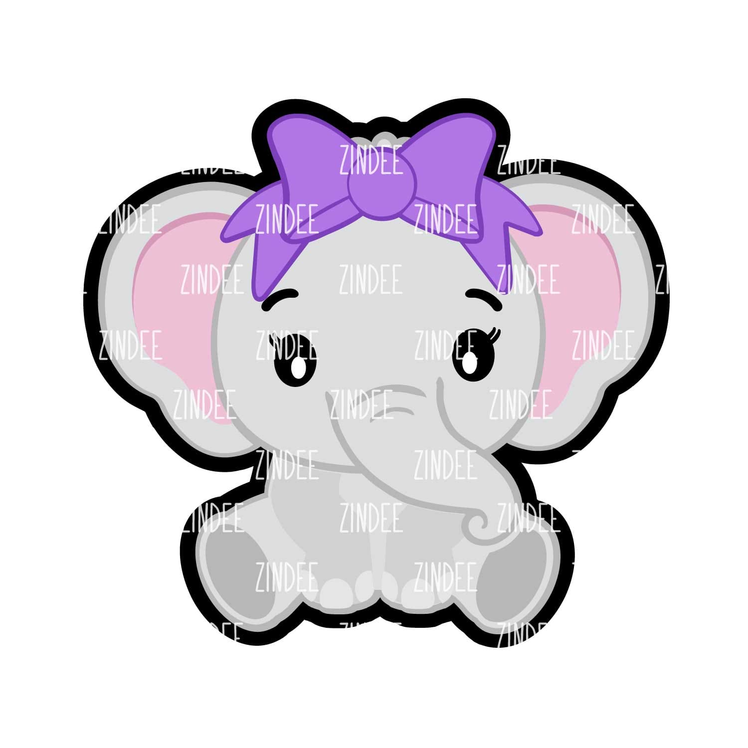 Girl Elephant Baby Acrylic Blank- Sticker- UV DTF (2 inch) NO HOLE