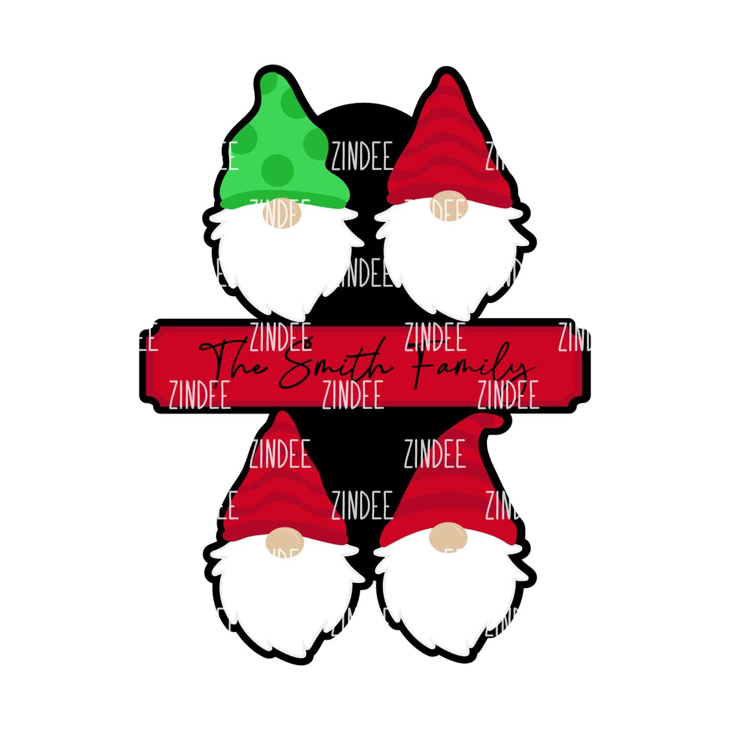 Alternative view of Gnome Family of 4 Ornament (4 inch)