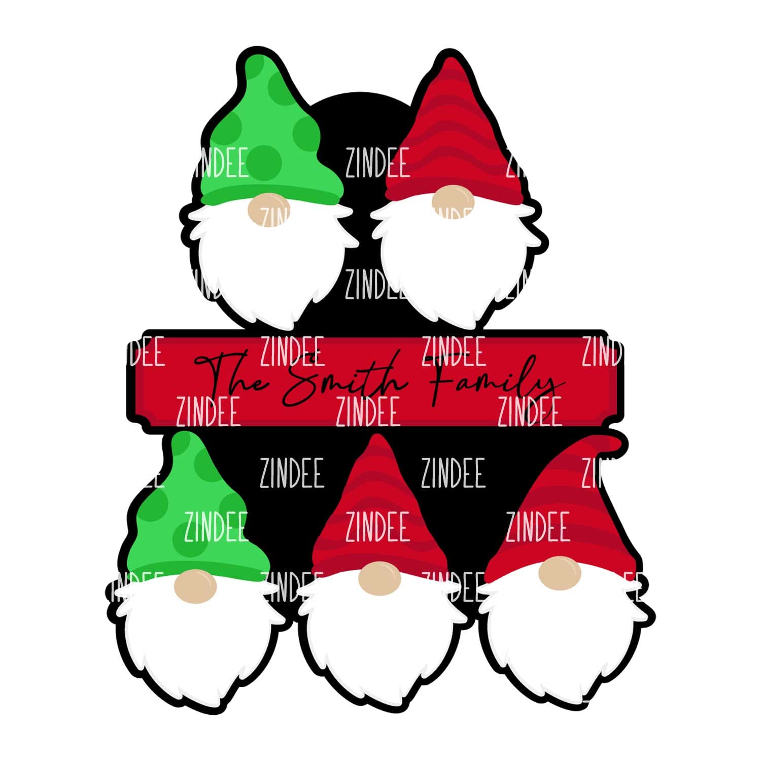 Alternative view of Gnome Family of 5 Ornament (4 inch)