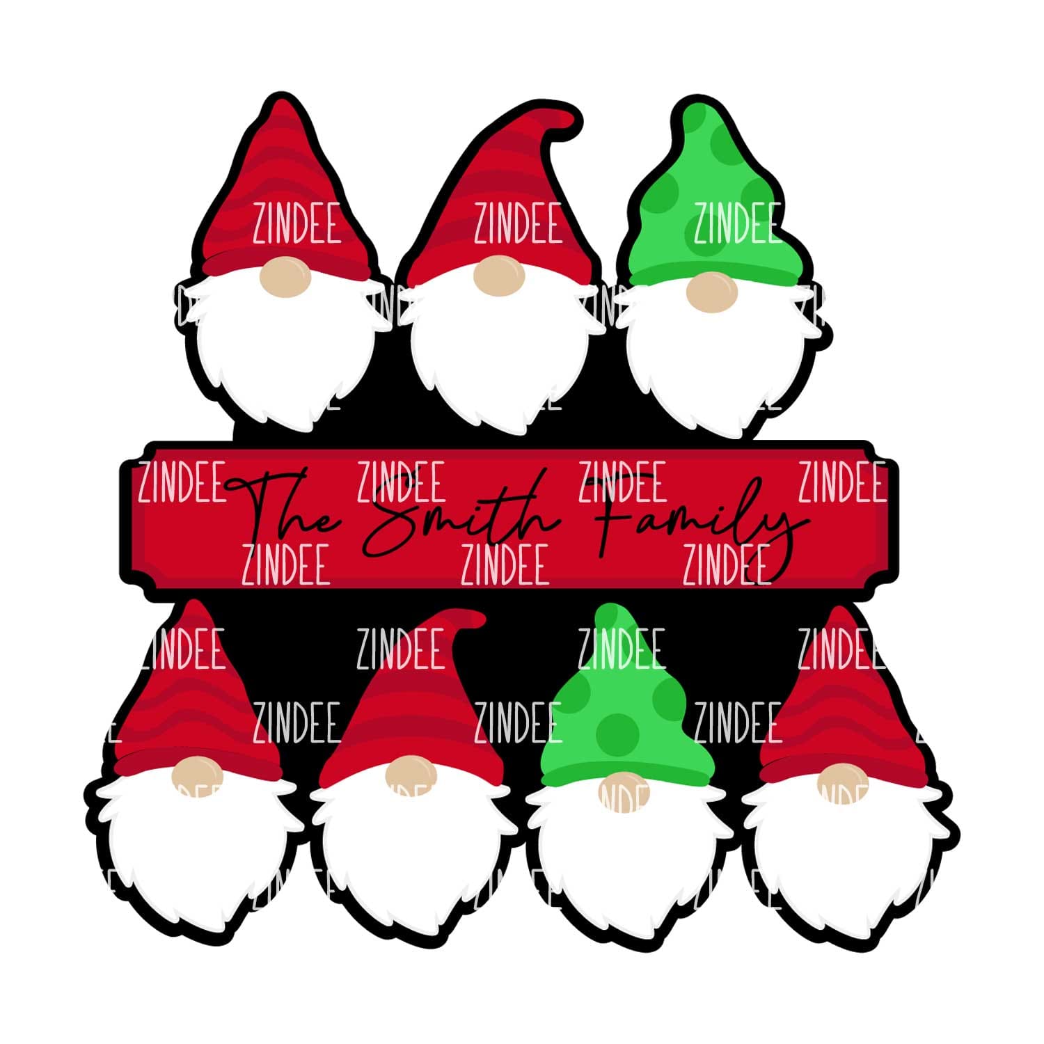 Alternative view of Gnome Family of 7 Ornament (4 inch)