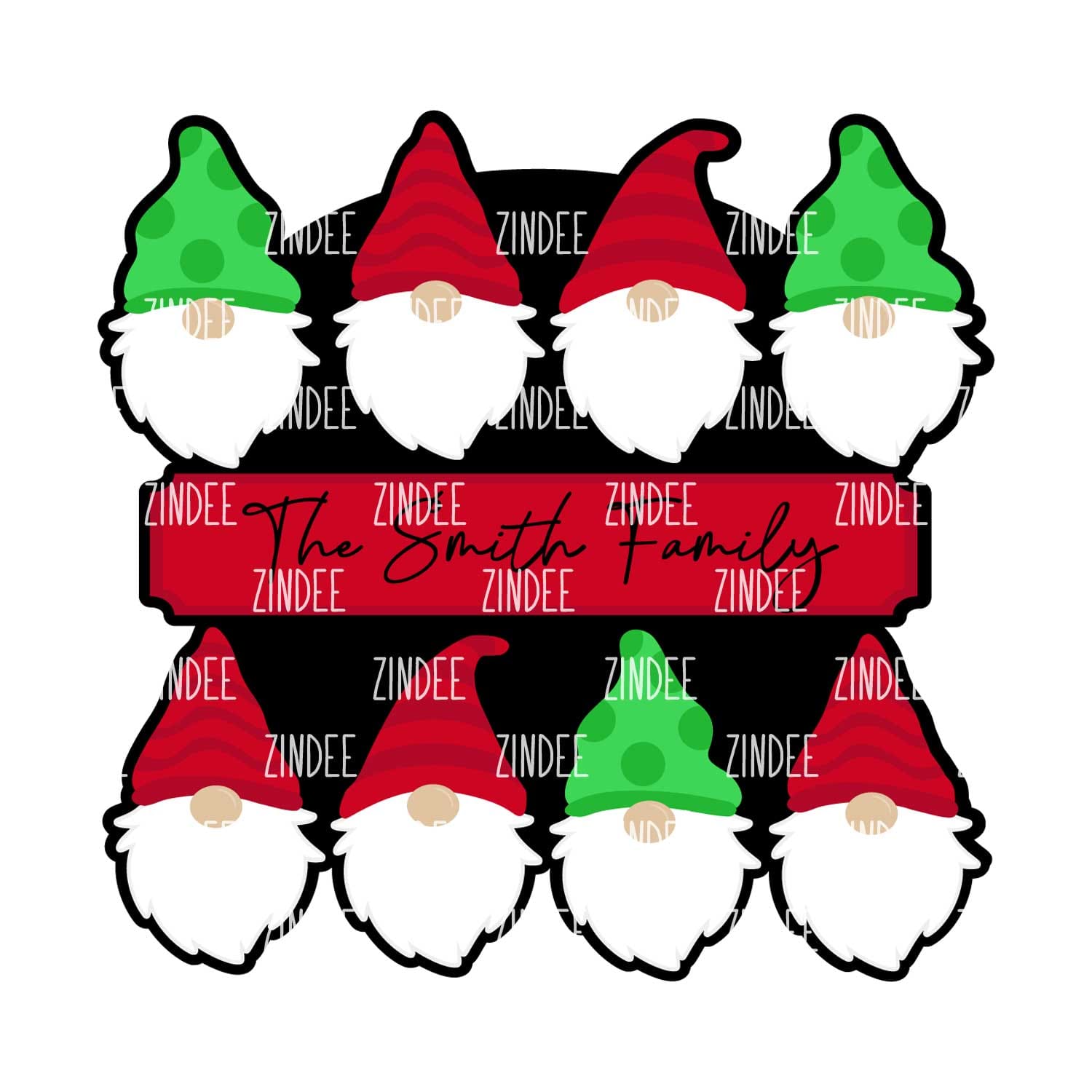 Alternative view of Gnome Family of 8 Ornament (4 inch)