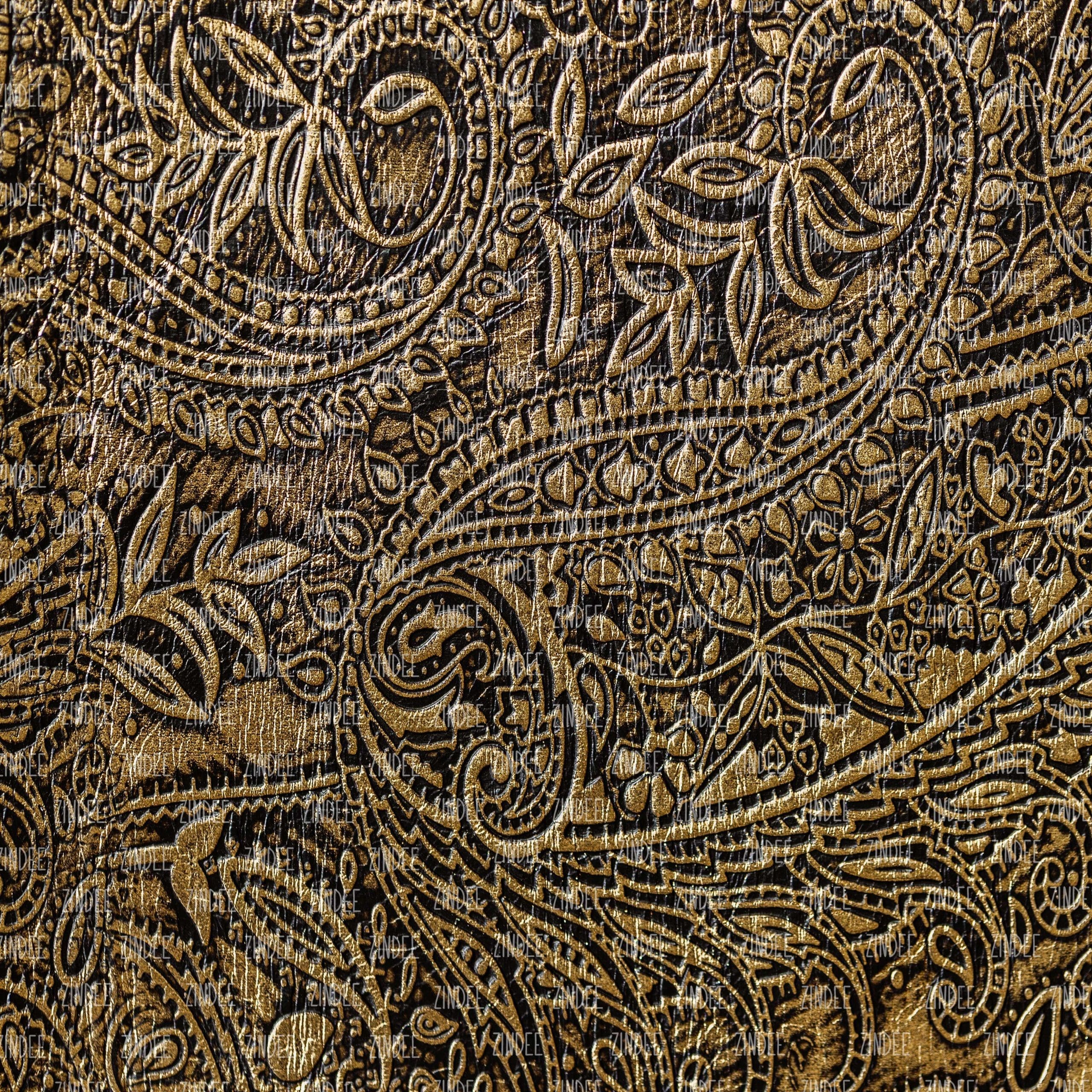 Tooled Leather Golden Brown (vinyl)