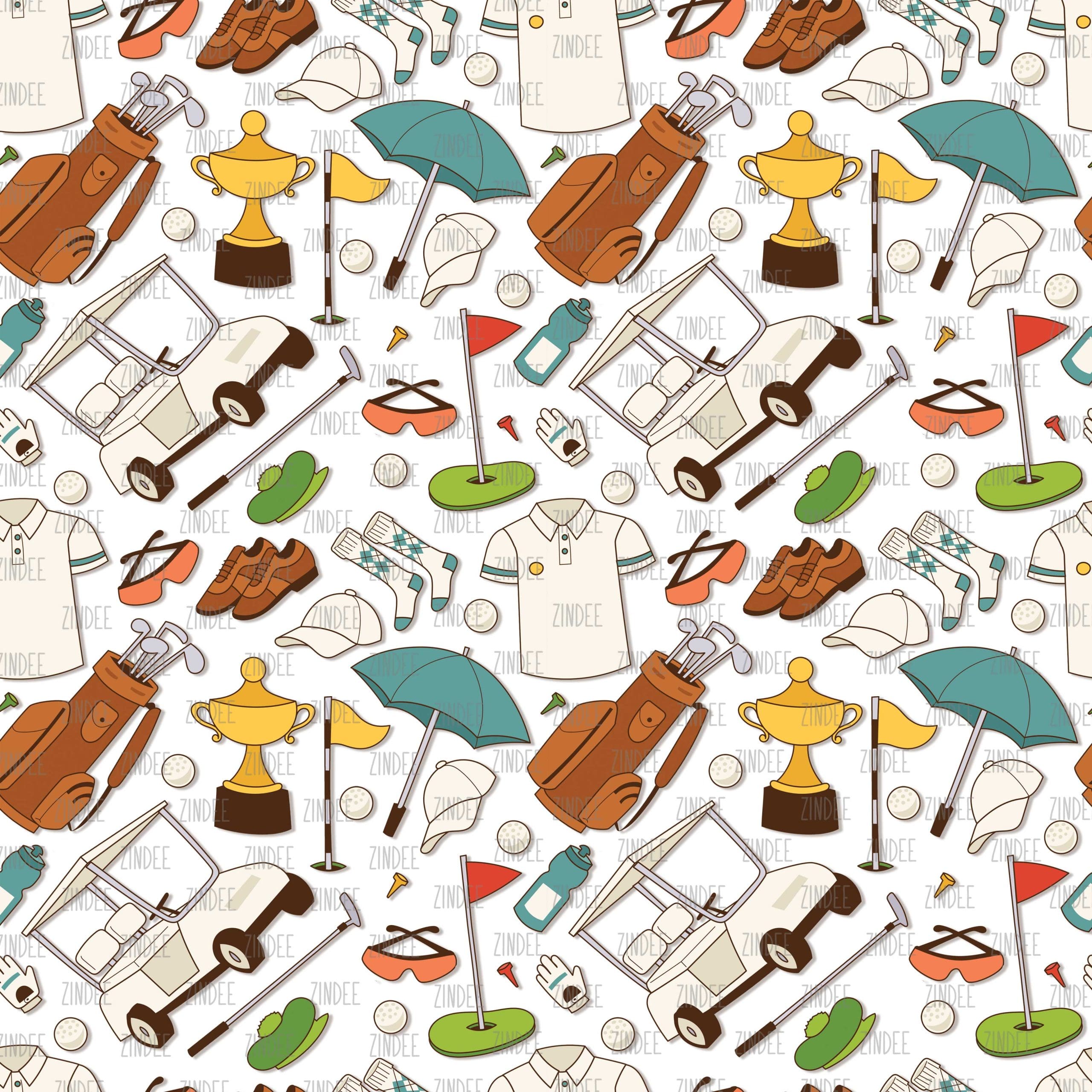 Golfing (digital paper)