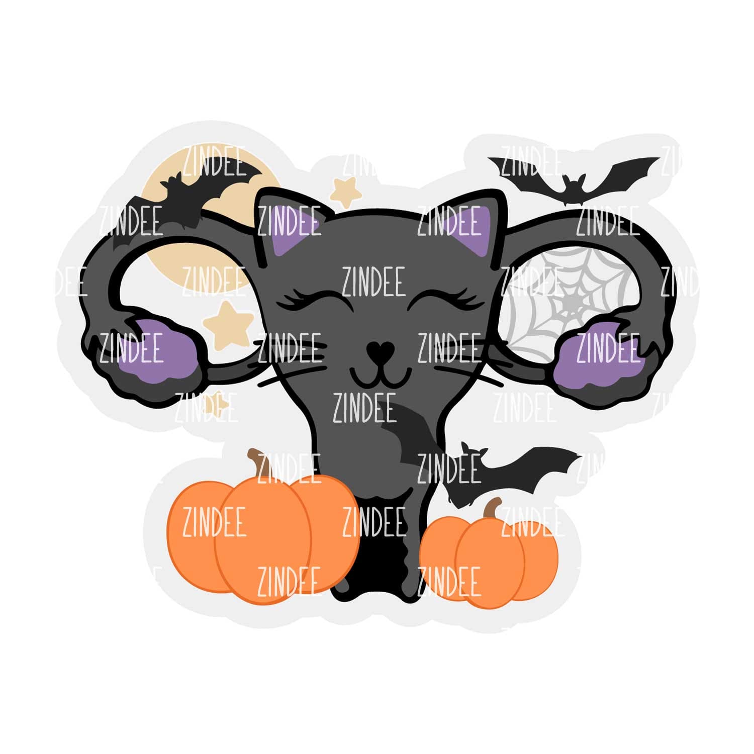 Halloween Uterus Acrylic Blank- Sticker- UV DTF (3 inch)