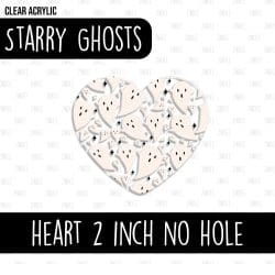 Heart (2 inch) NO HOLE (Starry Ghosts)