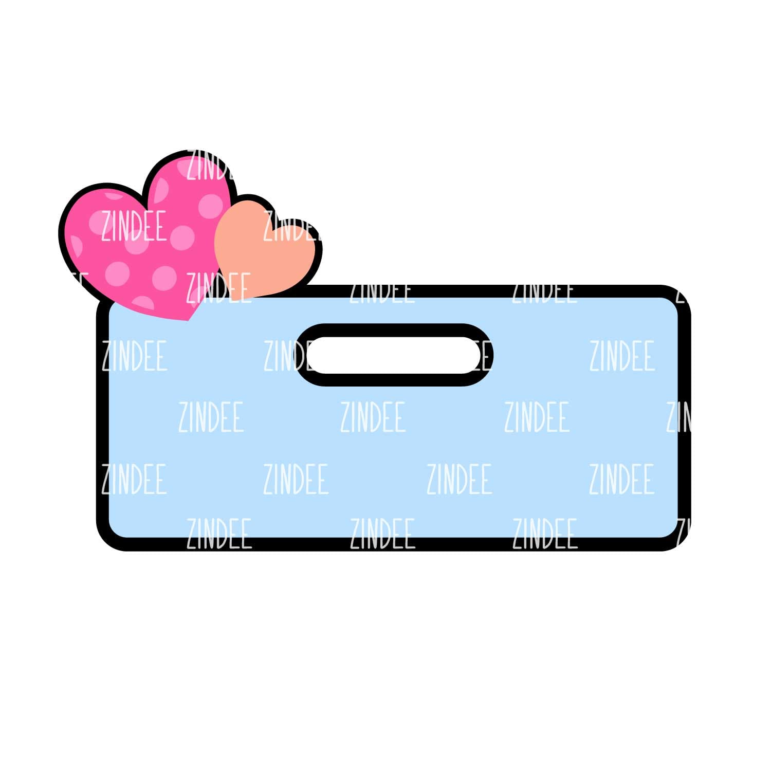 Alternative view of Hearts Badge Topper (Vertical) (lightweight acrylic)