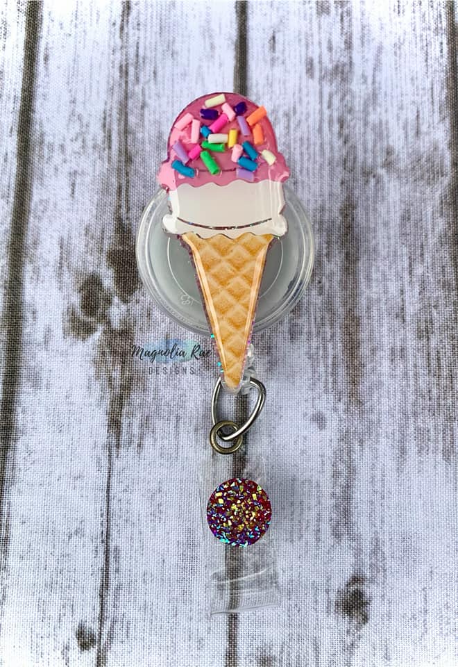 Ice Cream Cone acrylic blank (2 inch) NO HOLE - Image 3