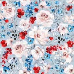 Independence Floral Grey Blue seamless (digital paper)