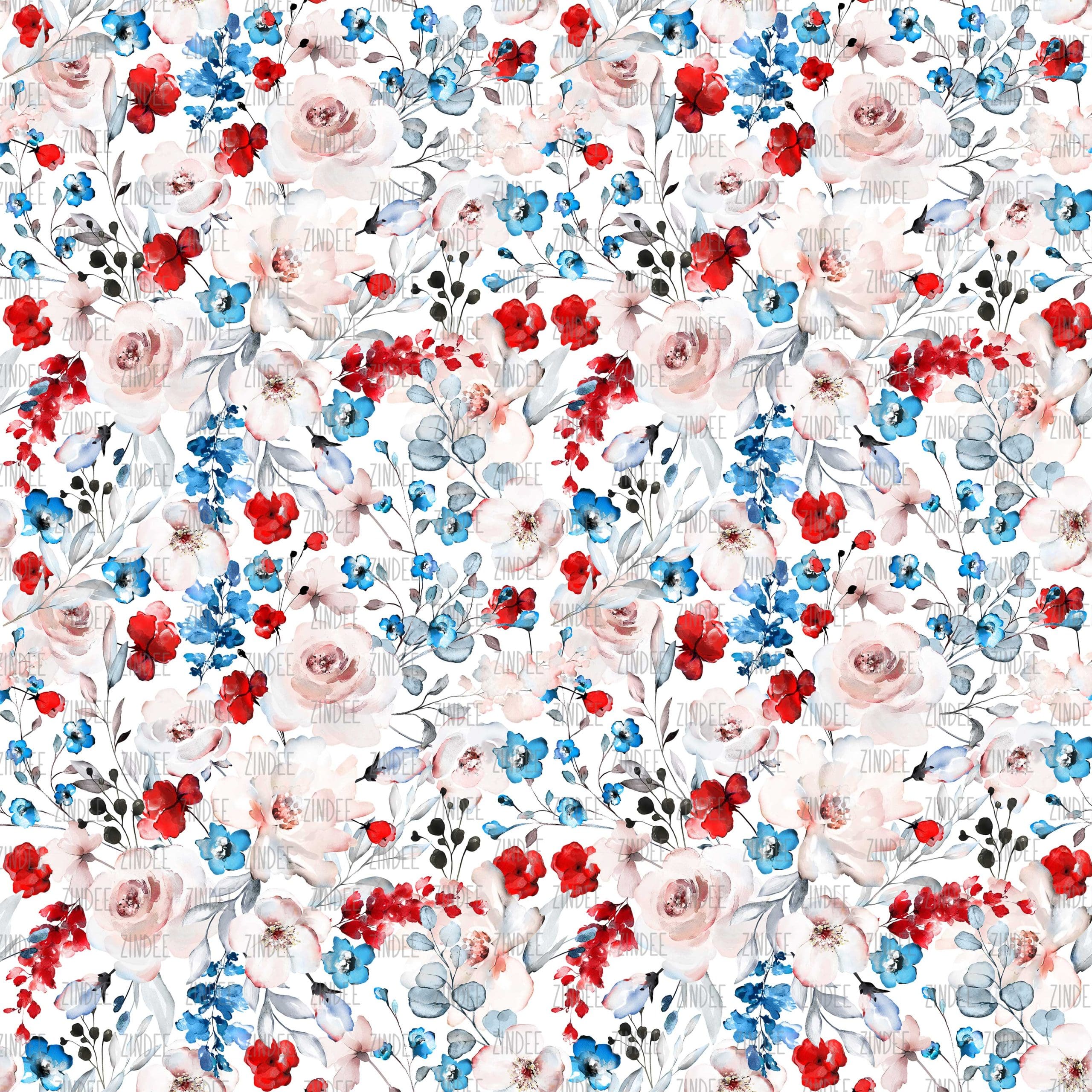 Independence Floral Tiled seamless (digital paper)