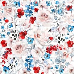 Independence Floral White seamless (digital paper)
