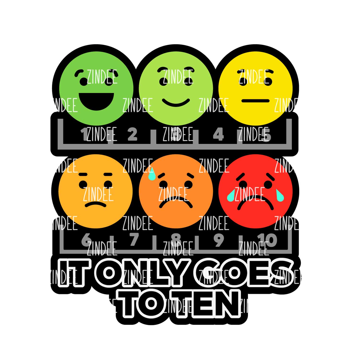 It Only Goes To Ten Acrylic Blank- Sticker- UV DTF (3 inch)