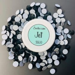 Jet Hotfix Rhinestone ss30 (machine cut) 100+ stones