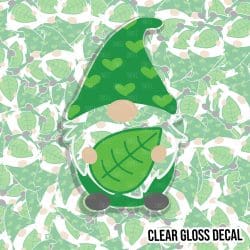Leaf Gnome kiss cut decal (3 inch) CLEAR GLOSS
