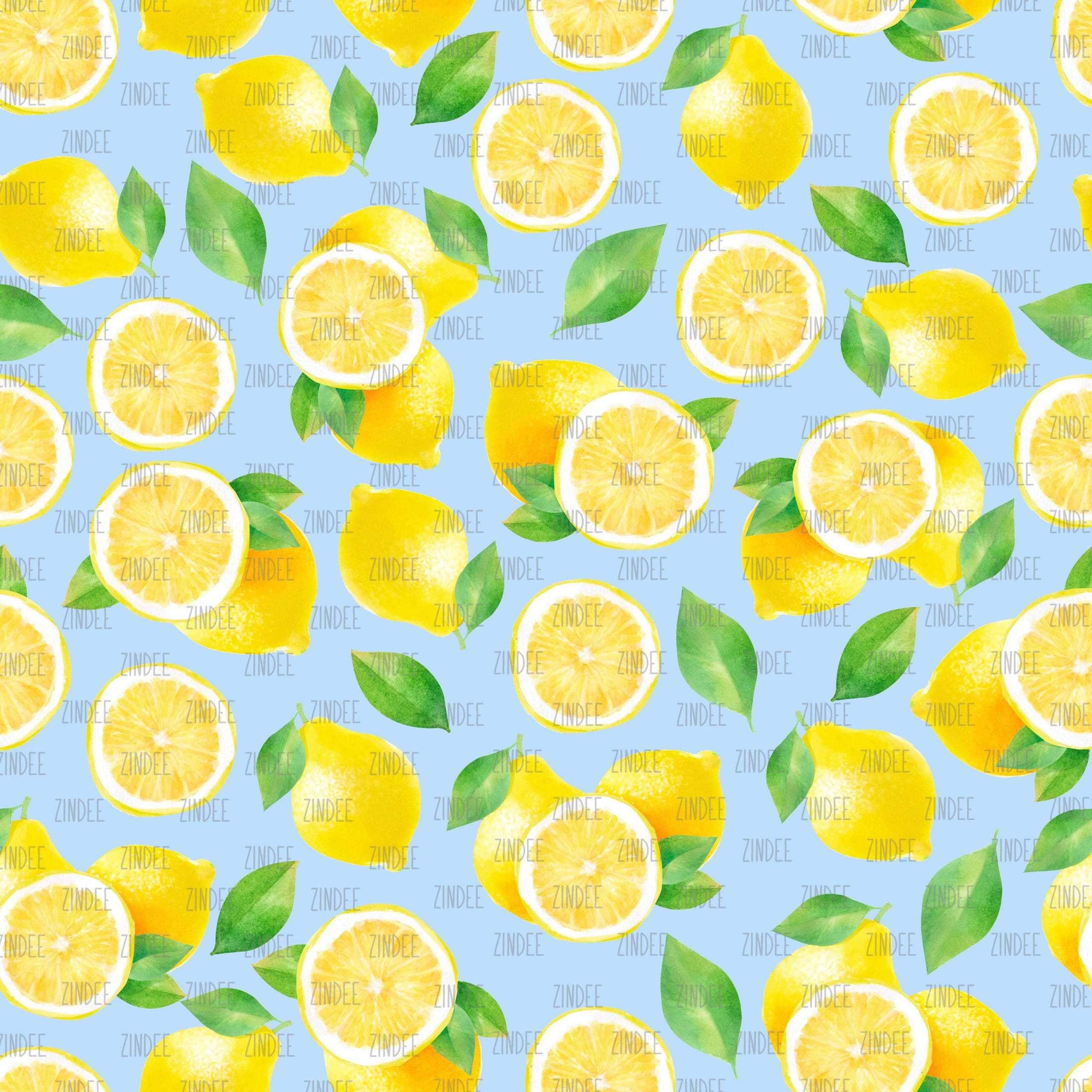 Lemons Blue 1 seamless (digital paper)