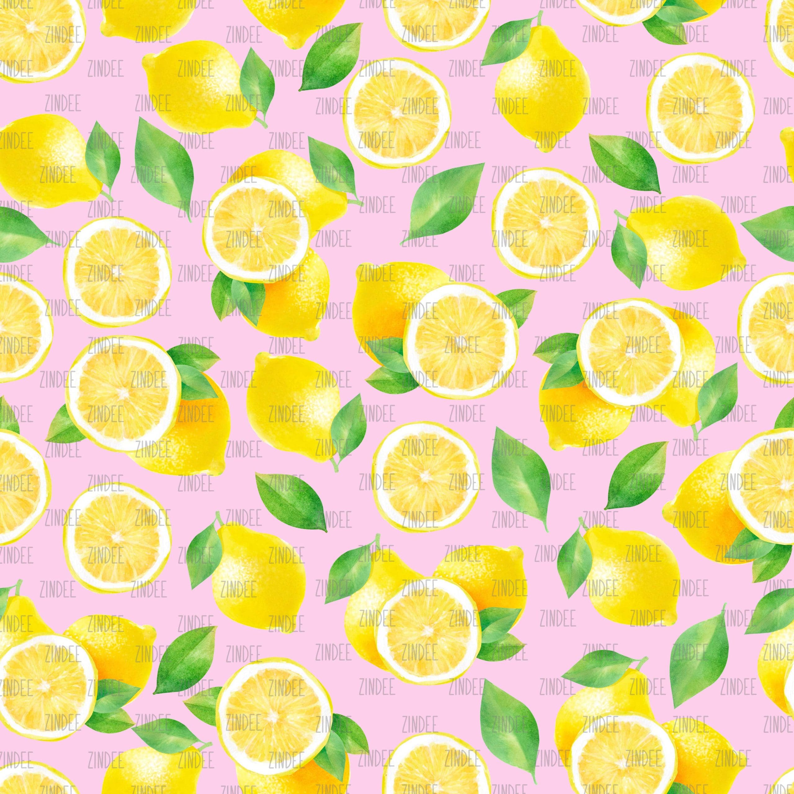 Lemons Pink 1 seamless (vinyl)