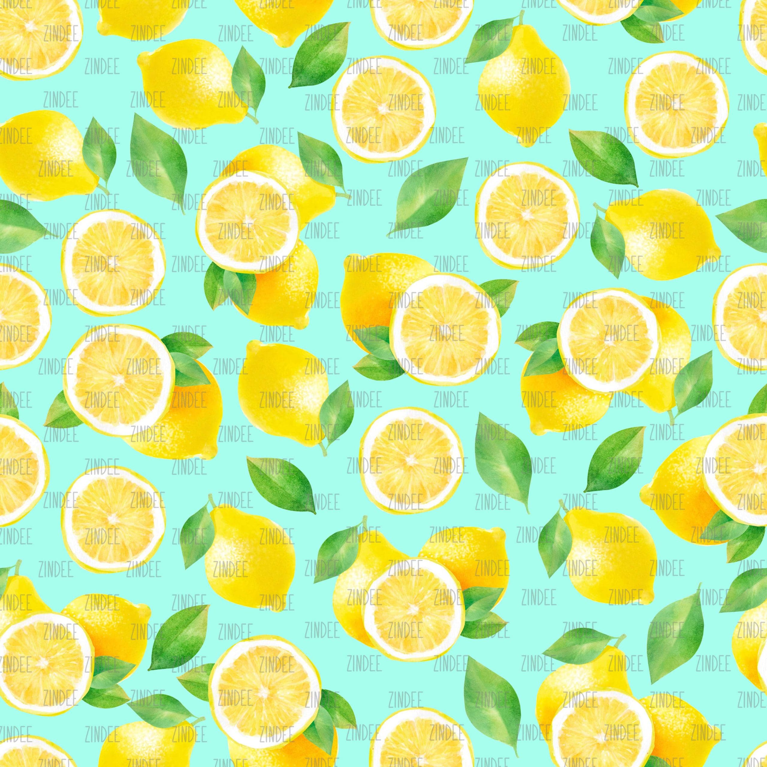 Lemons Turquoise 1 seamless (digital paper)