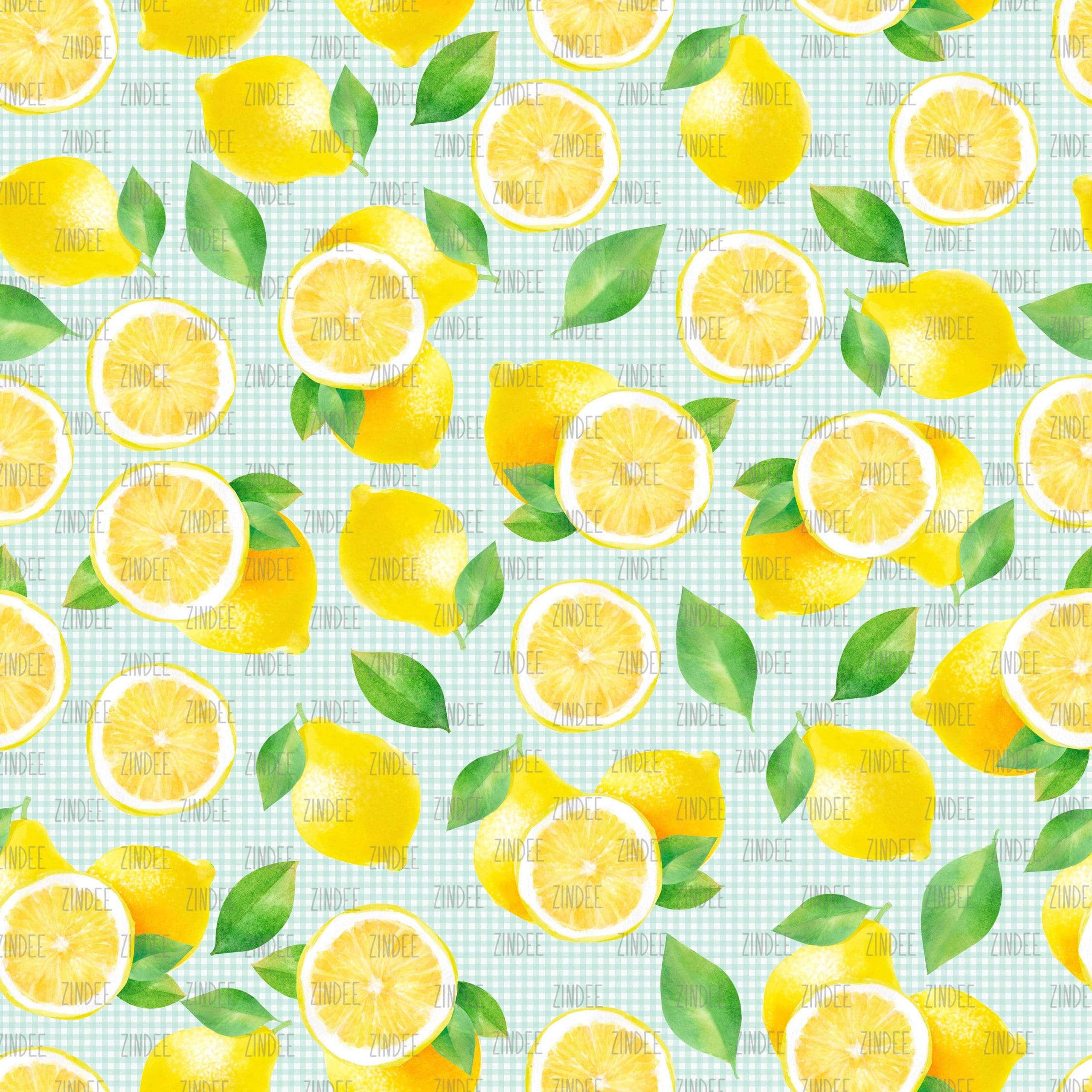Lemons Turquoise 2 seamless (vinyl)