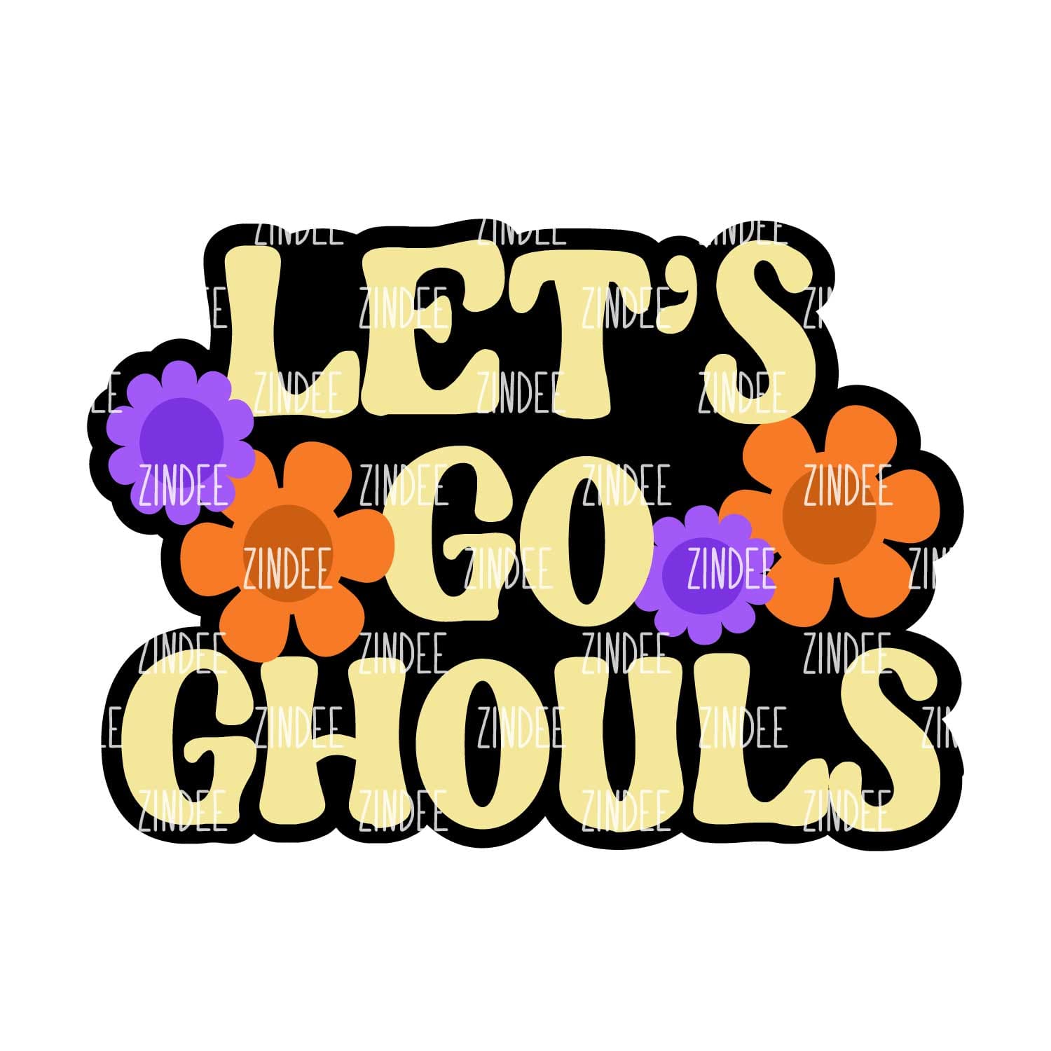 Let's Go Ghouls Acrylic Blank- Sticker- UV DTF (2 inch) NO HOLE