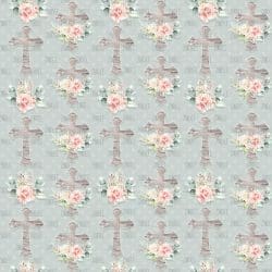 Light Rustic Floral Cross Green seamless (digital paper)