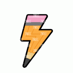 Lightning Pencil – Acrylic Badge Reel Blank (2") No Hole | Optional Sticker or UV DTF
