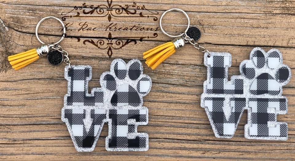 Love Paw Print Acrylic Blank- Sticker- UV DTF (3 inch) - Image 6