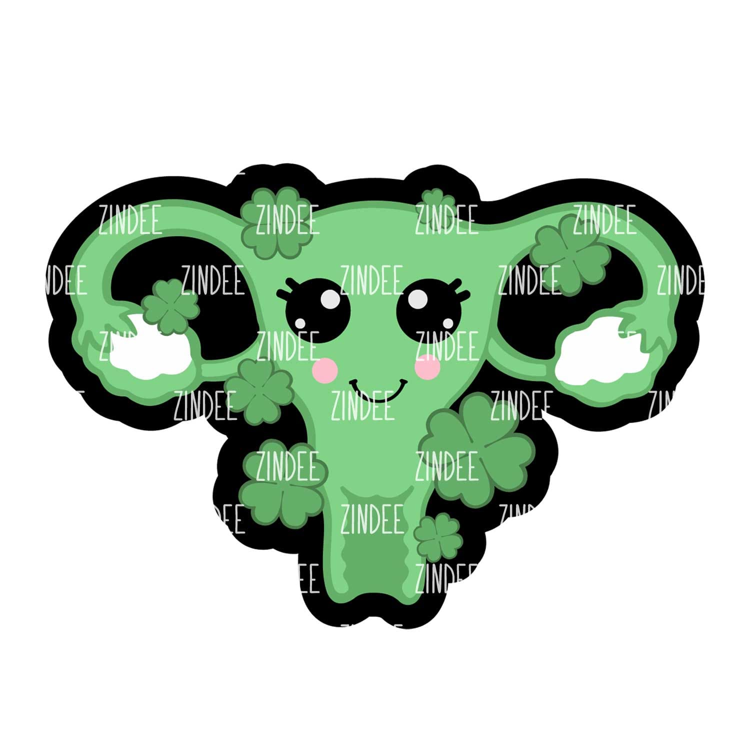 Lucky Uterus Acrylic Blank- Sticker- UV DTF (2.5 inch)
