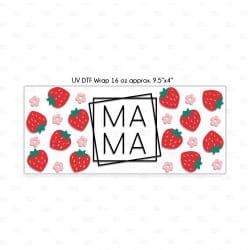 Alternative view of Mama Strawberry UV DTF Glass Can Wrap