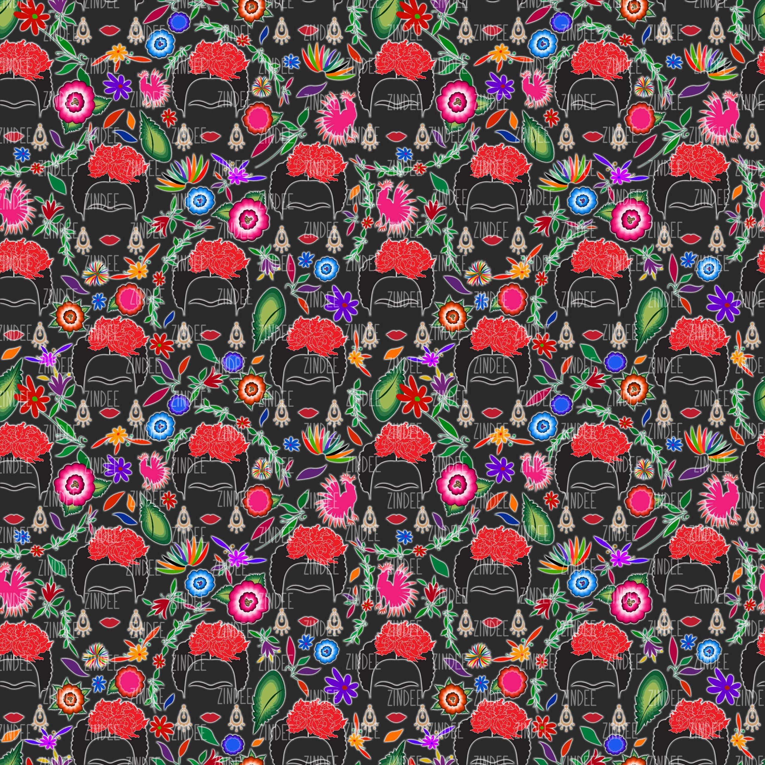 Mexican Painter Black seamless (digital paper)